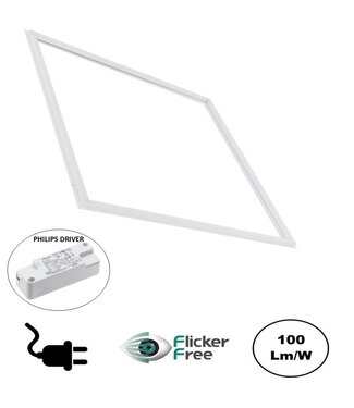 UITVERKOOP: Frame LED Paneel 60x60cm, 32w, 3200 Lumen (100lm/w), Flikkervrije Philips LED Driver, Stekkerklaar, 3 Jaar Garantie
