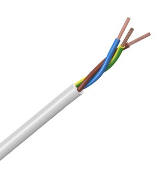 Installatiekabel H05VV-F 3X1.50mm² - Strekkende Meter - WIT