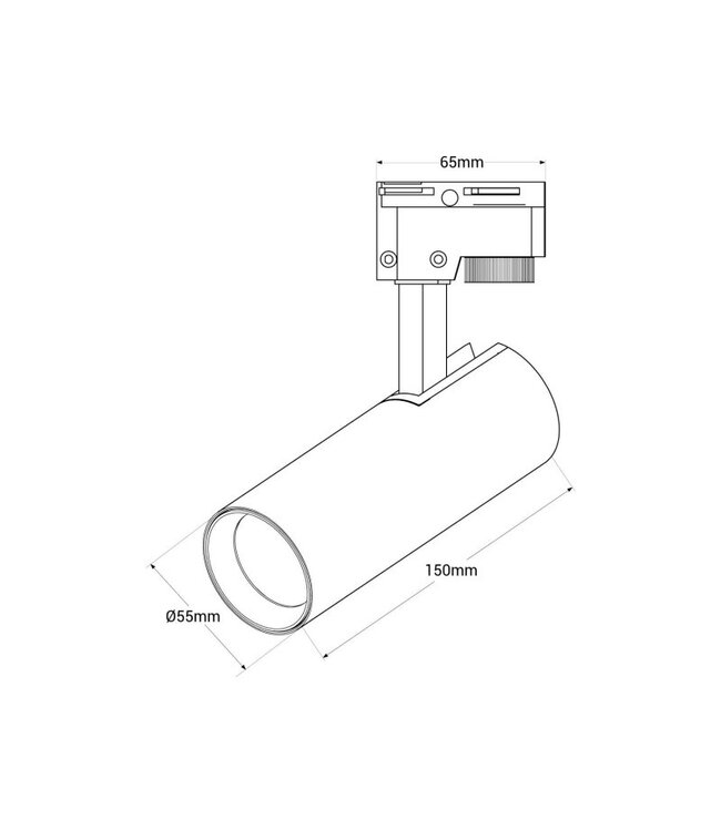 1 Fase Rail Spot 10w, 820 Lumen, CCT-Switch (3000K/4000K/6000K), CRI90, Incl. UGR Filter, Witkleurige behuizing, 3 Jaar Garantie