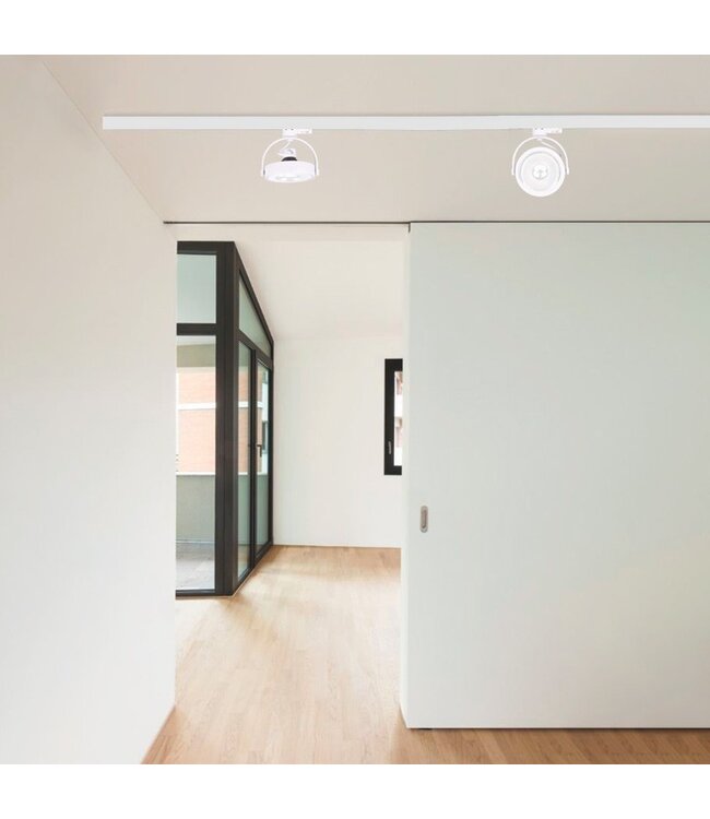 1 Fase Rail armatuur AR111 met GU10 Fitting, Witkleurige behuizing