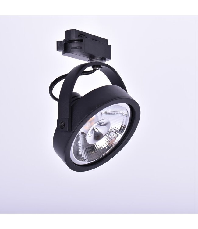 1 Fase Rail armatuur AR111 met GU10 Fitting, Zwartkleurige behuizing