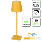 UITVERKOOP: Oplaadbare LED Tafellamp Geel, 3,5w, 400 Lumen, 2x 2000Mah Li-Ion batterij, CCT Switch 3000K/4000K/5000K, IP54