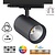 3 Fase LED Rail Spot Koker, TRIAC-Dimbaar,  Wattage switch: 10/20/30w,  CCT-Switch, 950 tot 2850 lumen, CRI>90, Zwarte Behuizing , 3 Jaar Garantie