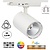 3 Fase LED Rail Spot Koker, TRIAC-Dimbaar,  Wattage switch: 10/20/30w,  CCT-Switch, 950 tot 2850 lumen, CRI>90, Witte Behuizing , 3 Jaar Garantie