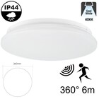 Led Plafonnière 12w met Bewegingssensor, 960 Lumen, 4000K Neutraal Wit, IP44, Ø260mm, 2 jaar garantie