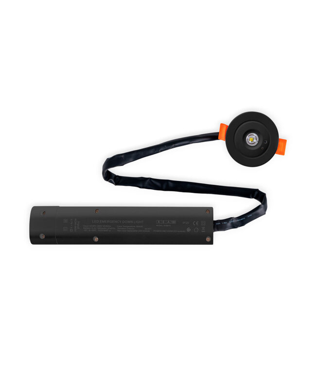 Mini LED Nood Spot/Downlighter Zwart, 3w, 250 lumen, Ø42 mm gatmaat, 2 Jaar Garantie