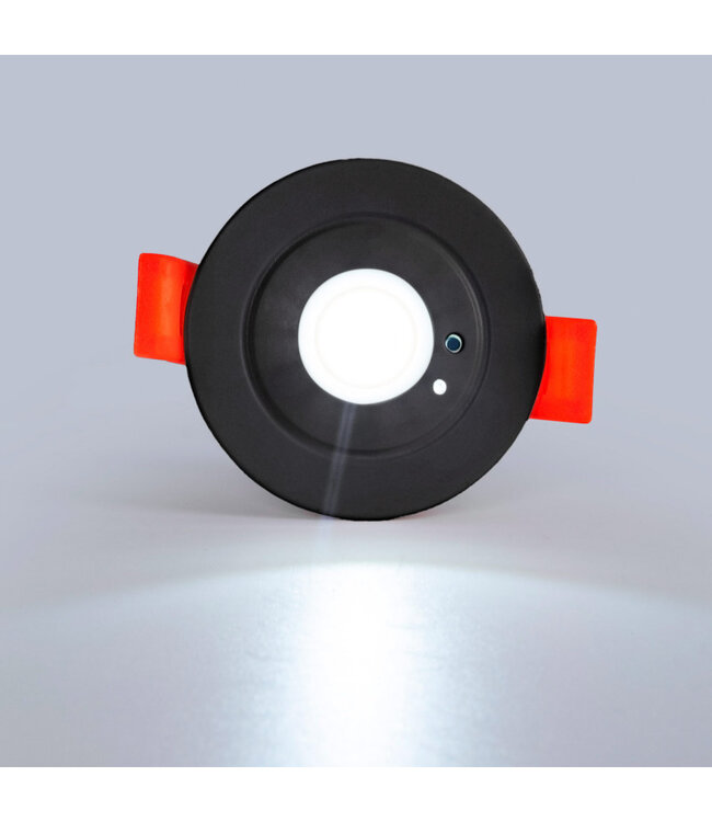 Mini LED Nood Spot/Downlighter Zwart, 3w, 250 lumen, Ø42 mm gatmaat, 2 Jaar Garantie