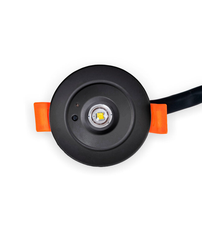 Mini LED Nood Spot/Downlighter Zwart, 3w, 250 lumen, Ø42 mm gatmaat, 2 Jaar Garantie