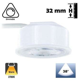 SPL - LED Module 5w, 480 Lumen, 2700K Warm Wit, Dimbaar, 230v, Lichthoek: 38°, Incl. Lasdoos, 2 Jaar Garantie