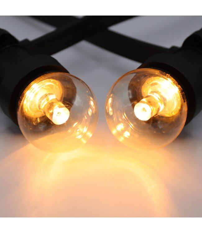 E27 1w Bol Lamp, 32 Lumen, Transparante Kap met lens, 2000K Flame