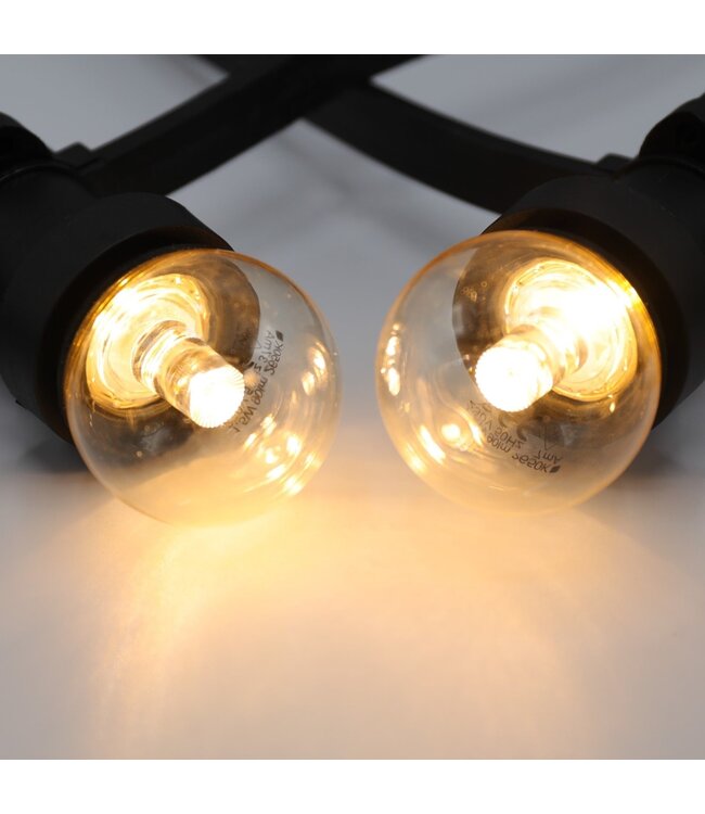 E27 1w Bol Lamp, 32 Lumen, Transparante Kap met lens, 2650K Warm Wit