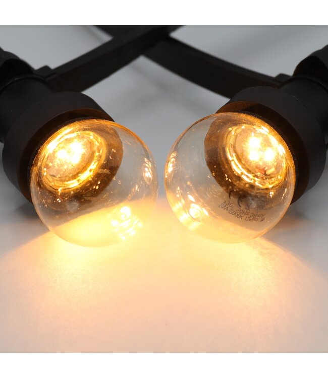 E27 1w Bol Lamp, 50 Lumen, Transparante Kap, 2000K Flame