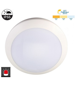 Led Plafonnière 14w, 1400 Lumen, CCT-Switch (3000K/4000K/6000K), Met noodaccu, IP66, IK10, 3 Jaar Garantie