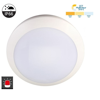 Led Plafonnière 14w, 1400 Lumen, CCT-Switch (3000K/4000K/6000K), Met noodaccu, IP66, IK10, 3 Jaar Garantie