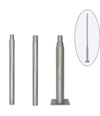 3 Meter Lichtmast / Lantaarnpaal - GRIJS -  Max. 5 Meter verlengen