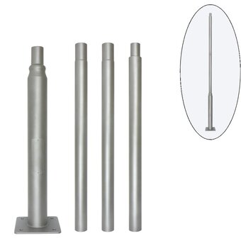 4 Meter Lichtmast / Lantaarnpaal - GRIJS -  Max. tot 5 Meter verlengen
