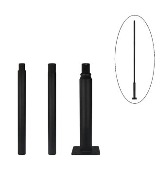 3 Meter Lichtmast / Lantaarnpaal - ZWART -  Max. tot 5 Meter verlengen