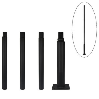 4 Meter Lichtmast / Lantaarnpaal - ZWART -  Max. tot 5 Meter verlengen