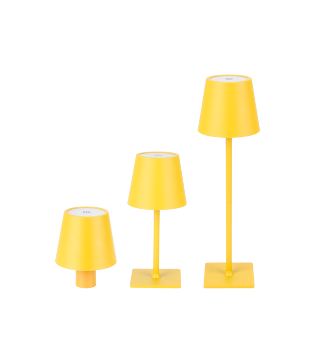 Oplaadbare LED Tafellamp Geel 4 IN 1, 3,5w, 400 Lumen, 2x 2000Mah Li-Ion batterij, CCT Switch 3000K/4000K/5000K, IP54, 2 Jaar Garantie