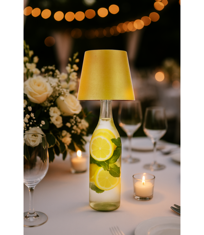 Oplaadbare LED Tafellamp Geel 4 IN 1, 3,5w, 400 Lumen, 2x 2000Mah Li-Ion batterij, CCT Switch 3000K/4000K/5000K, IP54, 2 Jaar Garantie