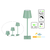 Oplaadbare LED Tafellamp Groen 4 IN 1,  3,5w, 400 Lumen, 2x 2000Mah Li-Ion batterij, CCT Switch 3000K/4000K/5000K, IP54, 2 Jaar Garantie