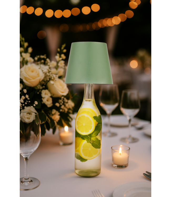 Oplaadbare LED Tafellamp Groen 4 IN 1,  3,5w, 400 Lumen, 2x 2000Mah Li-Ion batterij, CCT Switch 3000K/4000K/5000K, IP54, 2 Jaar Garantie