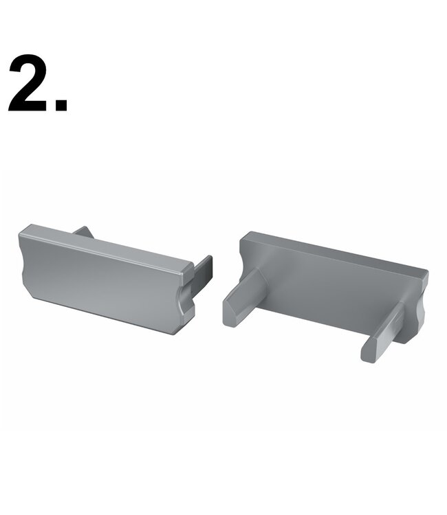 Accessoires t.b.v. Led Strip Profiel SLIM-Norman | Grijs