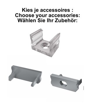 Accessoires t.b.v. Led Strip Profiel SLIM-Norman | Grijs
