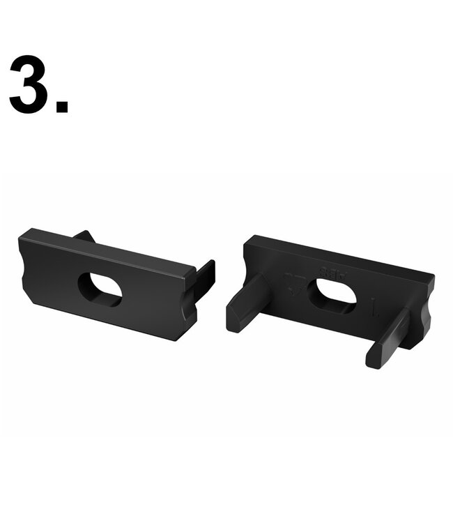 Accessoires t.b.v. Led Strip Profiel SLIM-Norman | Zwart
