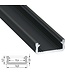 Aluminium Led Strip Profiel SLIM-Norman | Zwart |  16x6,3mm | Tot 2 Meter leverbaar