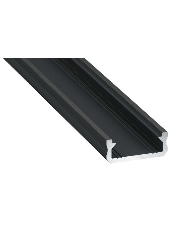 Aluminium Led Strip Profiel SLIM-Norman | Zwart |  16x6,3mm | Tot 2 Meter leverbaar