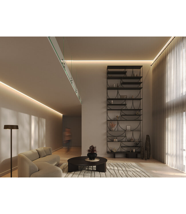 Aluminium Led Strip Profiel Stuc-DUAL | Geschikt voor Verlaagd Plafond | ALU | Tot 20mm Led Strip |  27,4x10,5mm | Tot 2 Meter leverbaar