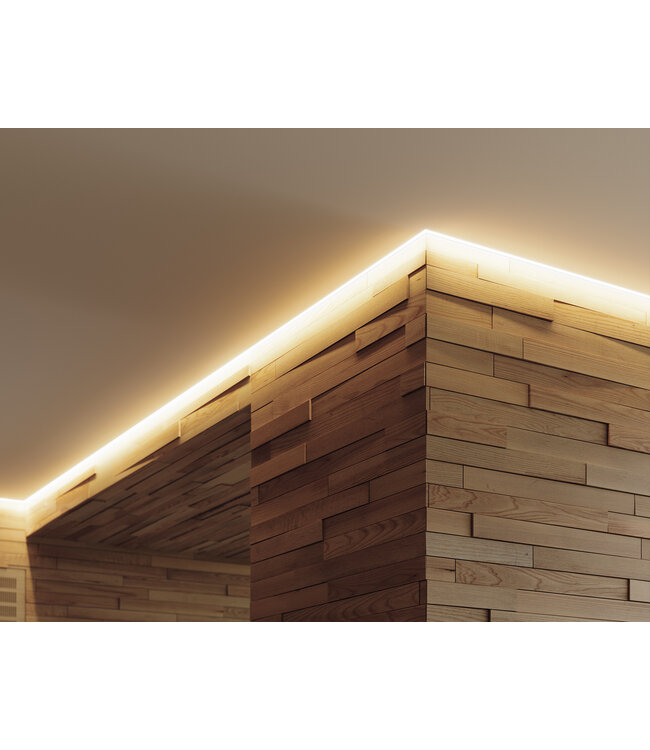 Aluminium Led Strip Profiel STUC-Norman | Geschikt voor Verlaagd Plafond | ALU |  15,6x19,6mm | Tot 2 Meter leverbaar
