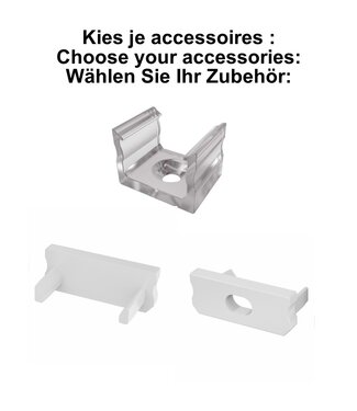 Accessoires t.b.v.  Led Strip Profiel SLIM-Norman | Wit
