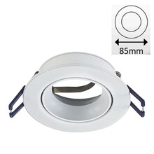 Led Spot Armatuur Wit, Verdiept, Kantelbaar, IP20, Kliksysteem. Zaagmaat 75mm