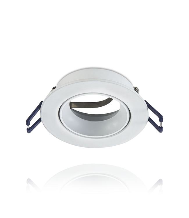 Led Spot Armatuur Wit, Verdiept, Kantelbaar, IP20, Kliksysteem. Zaagmaat 75mm