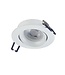 Led Spot Armatuur Wit, Verdiept, Kantelbaar, IP20, Kliksysteem. Zaagmaat 75mm