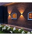 Reserveer: LED Wandlamp Cube 2x3 Watt, 2x 200 Lumen, Dim To Warm (3000K>2000K), Dimbaar, IP65, Zwart, 2 Jaar Garantie