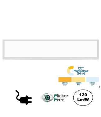 ECO UGR19 Back-Lit LED Paneel 150x18cm, 32w, 4000 Lumen (125 Lm/W), Color Switch (3000/4000/6000K), Flikkervrije LED Driver, Stekkerklaar, 3 Jaar Garantie
