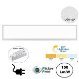 FLAT UGR19 LED Paneel 150x20cm, 10-42w, 100 Lumen/watt, Color Switch (3000/4000/6000K), Flikkervrije Philips LED Driver, Stekkerklaar, 5 Jaar Garantie