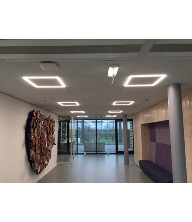 ECO Frame LED Paneel 60x60cm Zwart, 36w, 3600 Lumen (100lm/w), Color Switch (3000/4000/6000K), Flikkervrije Driver, Stekkerklaar, 3 Jaar Garantie