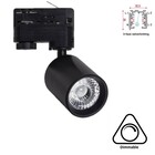 3 Fase Rail Spot Mal, 10w, 1000 Lumen, Dimbaar, Lichthoek:15 graden, Zwart, 2 Jaar garantie