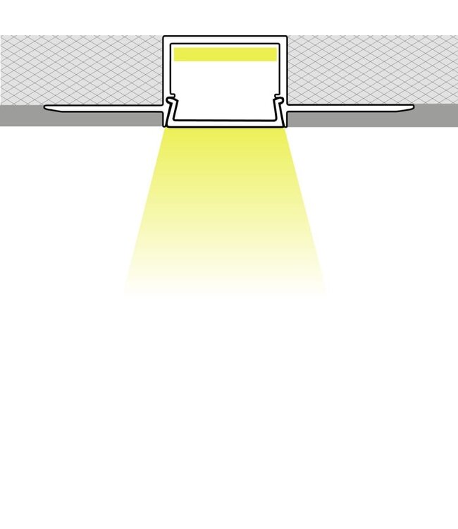 Stuc Aluminium Led Strip Profiel tot 12mm LED Strips | ALU | 15x9mm | Per 2 Meter