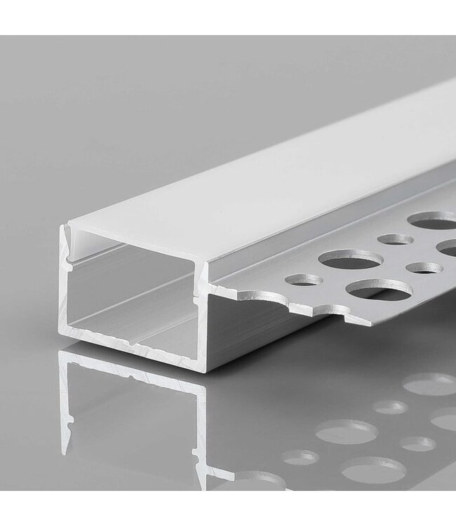 Stuc Aluminium Led Strip Profiel Hoek - Enkel Vin tot 15mm LED Strips | ALU | 20x9mm | Per 2 Meter