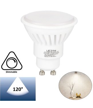 PRIME GU10 LED Spot 10w, 1250 Lumen (125lm/w), 4000K Neutraal Wit, Keramiek Body, Dimbaar, Lichthoek: 120°, 3 Jaar Garantie