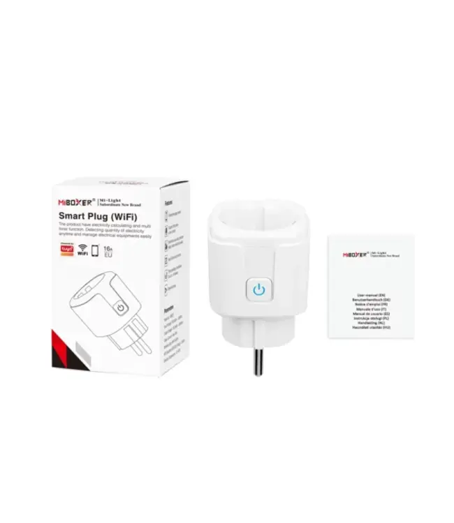 Miboxer Smart Wifi EU Stekker Plug - 16A - Aan/uitschakelaar met stroomverbruik statistieken - Wit -  SWE01