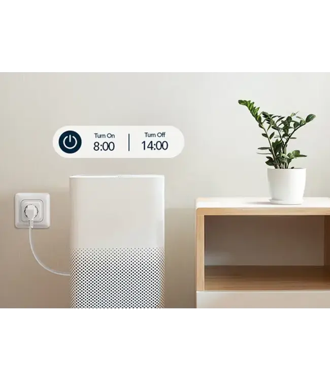 Miboxer Smart Wifi EU Stekker Plug - 16A - Aan/uitschakelaar met stroomverbruik statistieken - Wit -  SWE01