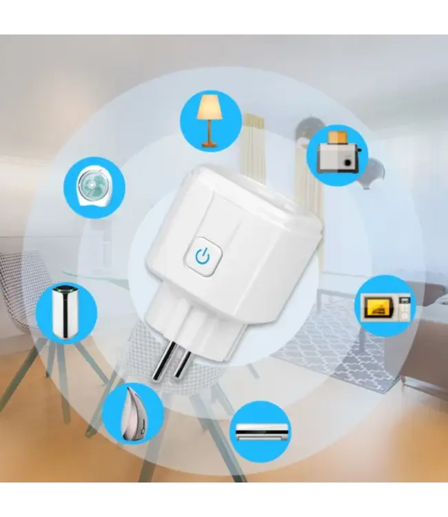 Miboxer Smart Wifi EU Stekker Plug - 16A - Aan/uitschakelaar met stroomverbruik statistieken - Zwart - SWE01B