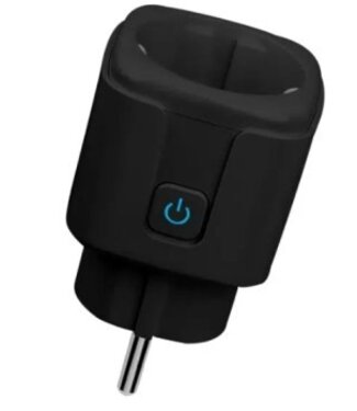 Miboxer Smart Wifi EU Stekker Plug - 16A - Aan/uitschakelaar met stroomverbruik statistieken - Zwart - SWE01B