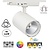 3 Fase LED Rail Spot Koker, TRIAC-Dimbaar,  Wattage switch: 10/20/30w,  CCT-Switch, 950 tot 2850 lumen, CRI>90, Witte Behuizing , 3 Jaar Garantie